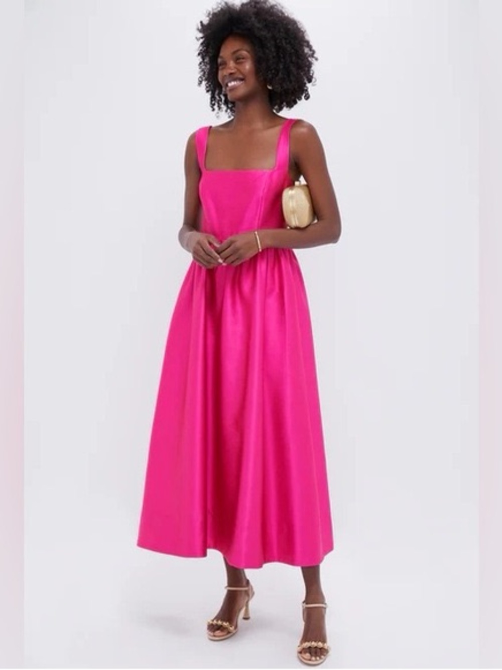 New Tuckernuck Hot Pink Dupioni Esme Dress - size large